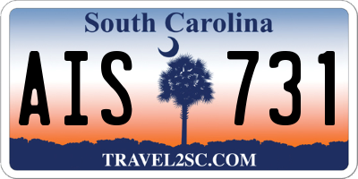 SC license plate AIS731