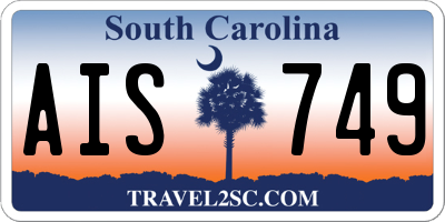 SC license plate AIS749