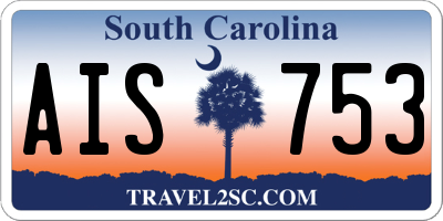 SC license plate AIS753