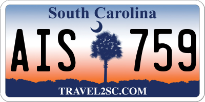 SC license plate AIS759