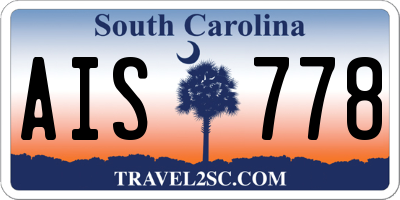 SC license plate AIS778