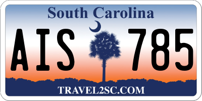 SC license plate AIS785