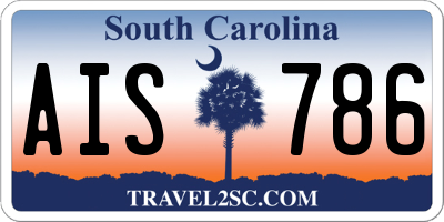 SC license plate AIS786