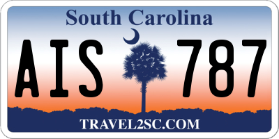 SC license plate AIS787