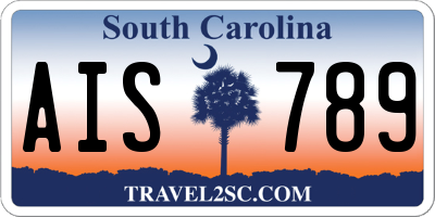 SC license plate AIS789