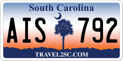 SC license plate AIS792