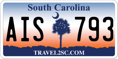 SC license plate AIS793