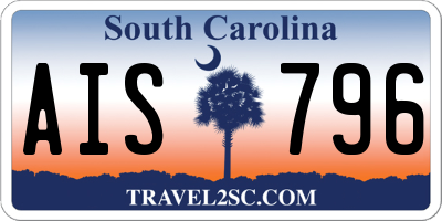 SC license plate AIS796