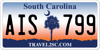 SC license plate AIS799