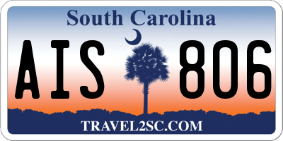 SC license plate AIS806