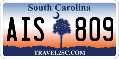 SC license plate AIS809