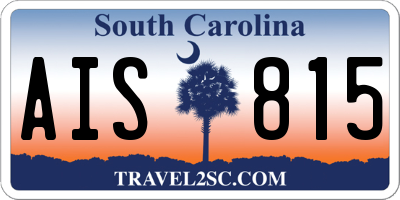 SC license plate AIS815