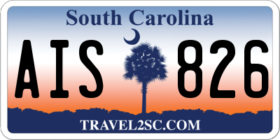 SC license plate AIS826