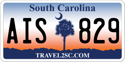 SC license plate AIS829