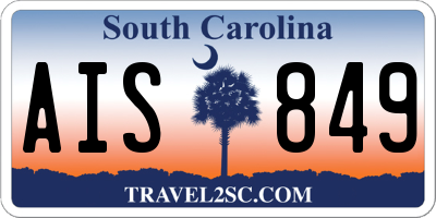SC license plate AIS849
