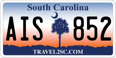SC license plate AIS852
