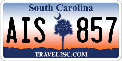 SC license plate AIS857