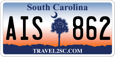 SC license plate AIS862
