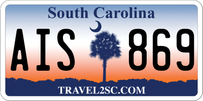 SC license plate AIS869