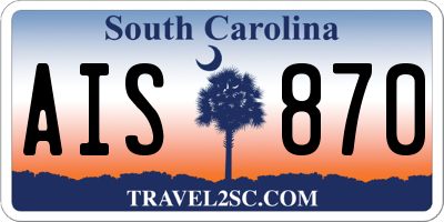 SC license plate AIS870