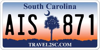 SC license plate AIS871