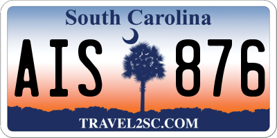SC license plate AIS876