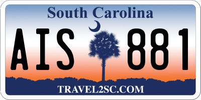 SC license plate AIS881