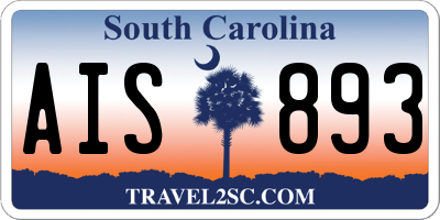 SC license plate AIS893