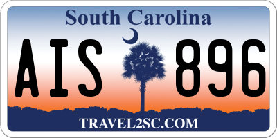 SC license plate AIS896