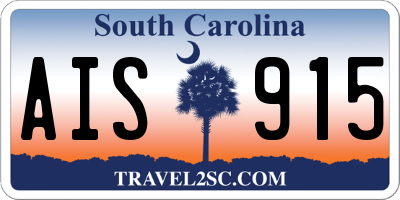 SC license plate AIS915