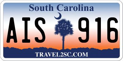 SC license plate AIS916