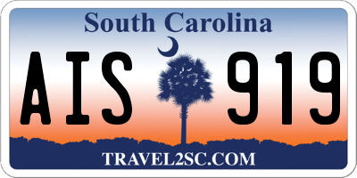 SC license plate AIS919