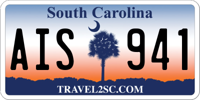 SC license plate AIS941