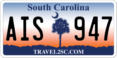 SC license plate AIS947
