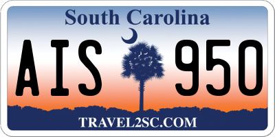 SC license plate AIS950