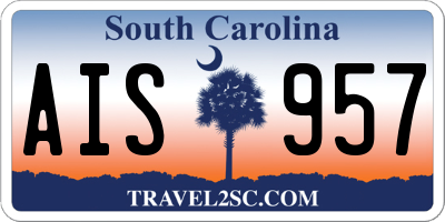 SC license plate AIS957