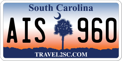 SC license plate AIS960