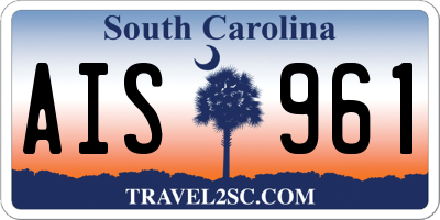 SC license plate AIS961
