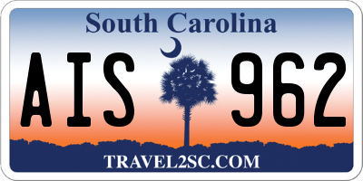 SC license plate AIS962