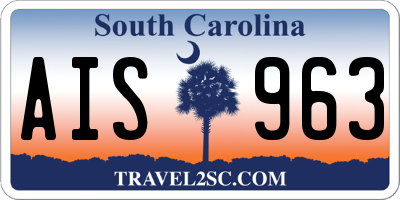 SC license plate AIS963