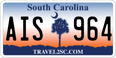 SC license plate AIS964