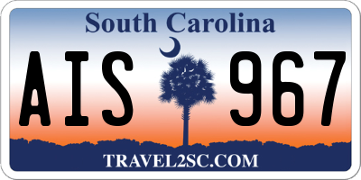 SC license plate AIS967