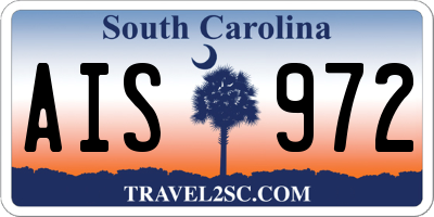 SC license plate AIS972