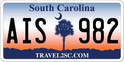 SC license plate AIS982