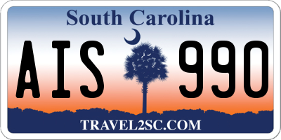 SC license plate AIS990