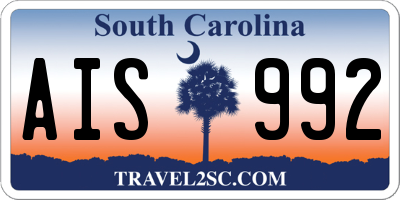 SC license plate AIS992