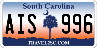 SC license plate AIS996