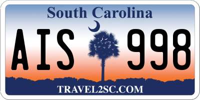 SC license plate AIS998