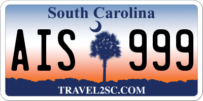 SC license plate AIS999