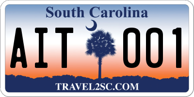 SC license plate AIT001